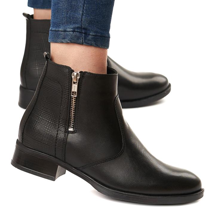 Ghete Piele Fermoar Lateral