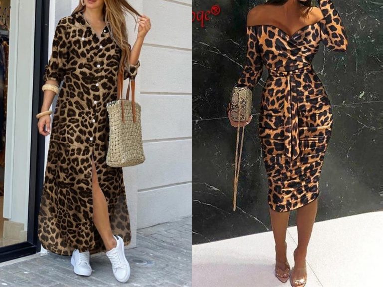 Rochii Animal Print Imprimeu Leopard ✳️ Elegante Lungi Midi
